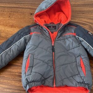 Gray and orange Hooded Jacket